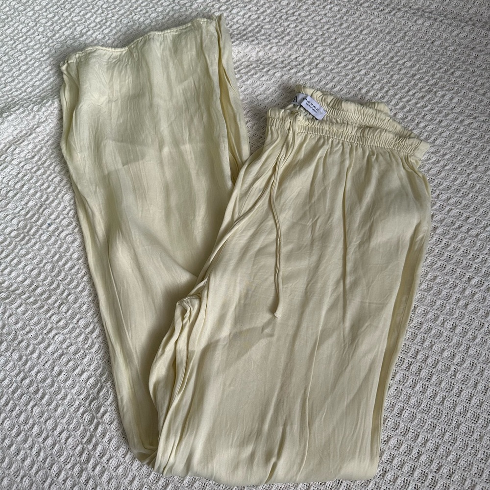 Zara yellow silky pants